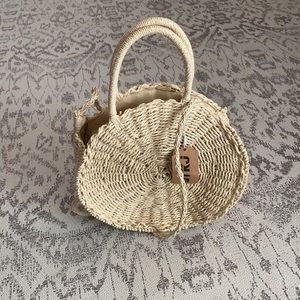 NWT round straw bag